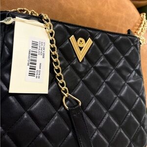 Valentino Crossbody Bag in Black with Gold Accents – Brand New with Tags.